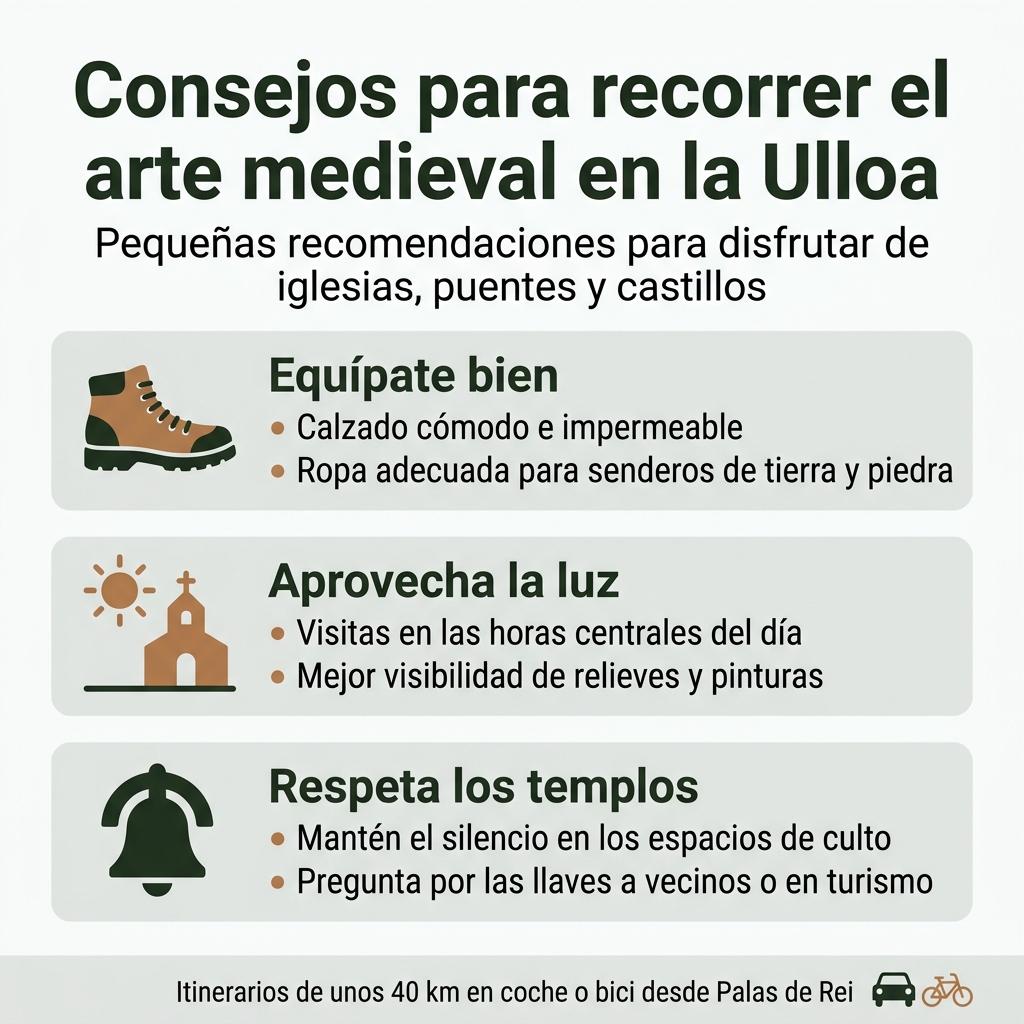 Checklist visual con recomendaciones prácticas para visitar el arte medieval de la comarca de la Ulloa